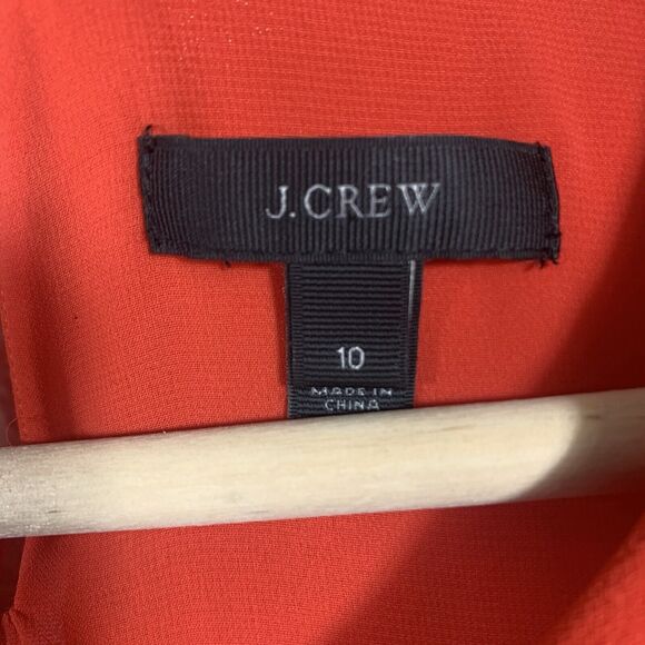 J. Crew Red Poppy Crepe Short Sleeve Dress Size 10 Medium Women’s - Picture 8 of 10